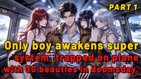 Only guy awakens system; trapped on plane with 30 beauties in doomsday.