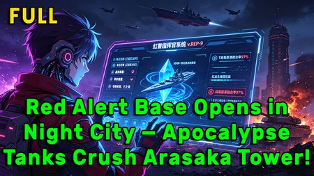 Red Alert Base Opens in Night City — Apocalypse Tanks Crush Arasaka Tower!
