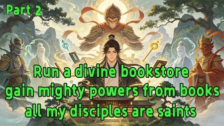 Run a divine bookstore, gain mighty powers from books, all my disciples are saints.